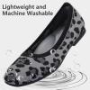 Frank Mully Women’s Flats Square Toe Flats Comfortable Slip on Washable Ballet Flats Shoes for Women Dressy Work(Leopard Grey)