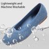 Frank Mully Women’s Flats Square Toe Flats Comfortable Slip on Washable Ballet Flats Shoes for Women Dressy Work(Light Blue)