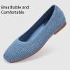 Frank Mully Women’s Flats Square Toe Flats Comfortable Slip on Washable Ballet Flats Shoes for Women Dressy Work(Light Blue)
