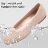 Frank Mully Women’s Flats Square Toe Flats Comfortable Slip on Washable Ballet Flats Shoes for Women Dressy Work(Nude)