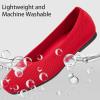 Frank Mully Women’s Flats Square Toe Flats Comfortable Slip on Washable Ballet Flats Shoes for Women Dressy Work(Red)