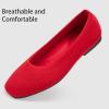 Frank Mully Women’s Flats Square Toe Flats Comfortable Slip on Washable Ballet Flats Shoes for Women Dressy Work(Red)