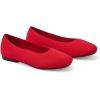 Frank Mully Women’s Flats Square Toe Flats Comfortable Slip on Washable Ballet Flats Shoes for Women Dressy Work(Red)