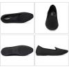 Frank Mully Women’s Knitted Square Toe Flats Comfortable Loafer Shoes Office Work Shoes Lightweight(Black)