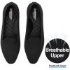 Frank Mully Women’s Knitted Square Toe Flats Comfortable Loafer Shoes Office Work Shoes Lightweight(Black)