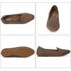 Frank Mully Women’s Knitted Square Toe Flats Comfortable Loafer Shoes Office Work Shoes Lightweight(Brown)