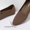 Frank Mully Women’s Knitted Square Toe Flats Comfortable Loafer Shoes Office Work Shoes Lightweight(Brown)