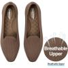 Frank Mully Women’s Knitted Square Toe Flats Comfortable Loafer Shoes Office Work Shoes Lightweight(Brown)