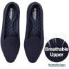 Frank Mully Women’s Knitted Square Toe Flats Comfortable Loafer Shoes Office Work Shoes Lightweight(Navy)
