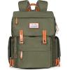 Frank Mully Diaper Bag Backpack Large Multifunction Travel Baby Bag for Mom Dad Army Green(Army Green)