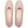Frank Mully Women’s Flats Square Toe Flats Comfortable Slip on Washable Ballet Flats Shoes for Women Dressy Work(Nude)