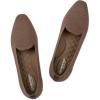 Frank Mully Women’s Knitted Square Toe Flats Comfortable Loafer Shoes Office Work Shoes Lightweight(Brown)