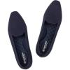 Frank Mully Women’s Knitted Square Toe Flats Comfortable Loafer Shoes Office Work Shoes Lightweight(Navy)