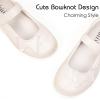 Frank Mully Girls Mary Jane Dress Shoes Slip on Girls Ballet Flat Shoes with Bow for Toddler/Little Kid/Big Kid(Nude)