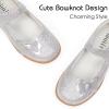 Frank Mully Girls Mary Jane Dress Shoes Slip on Girls Ballet Flat Shoes with Bow for Toddler/Little Kid/Big Kid(Silver)
