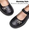 Frank Mully Girls Mary Jane Shoes Side Rhinestone Bow Flat for Wedding/Party/School Shoes for Toddler/Little Kid/Big Kid(Black)