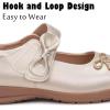 Frank Mully Girls Mary Jane Shoes Side Rhinestone Bow Flat for Wedding/Party/School Shoes for Toddler/Little Kid/Big Kid(Gold)