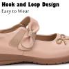 Frank Mully Girls Mary Jane Shoes Side Rhinestone Bow Flat for Wedding/Party/School Shoes for Toddler/Little Kid/Big Kid(Nude)