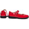 Frank Mully Girls Mary Jane Shoes Side Rhinestone Bow Flat for Wedding/Party/School Shoes for Toddler/Little Kid/Big Kid(Red)