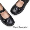 Frank Mully Girls School Shoes Mary Jane Flats Slip-On Uniform Dress Flats for Girl Toddler/Little Kid/Big Kid(7006black)