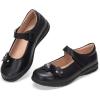 Frank Mully Girls School Shoes Mary Jane Flats Slip-On Uniform Dress Flats for Girl Toddler/Little Kid/Big Kid(7006black)