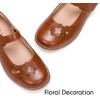 Frank Mully Girls School Shoes Mary Jane Flats Slip-On Uniform Dress Flats for Girl Toddler/Little Kid/Big Kid(7006brown)