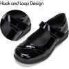 Frank Mully Girls School Shoes Mary Jane Flats Slip-On Uniform Dress Flats for Girl Toddler/Little Kid/Big Kid(Black/Knot)