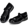 Frank Mully Girls School Shoes Mary Jane Flats Slip-On Uniform Dress Flats for Girl Toddler/Little Kid/Big Kid(Black/Knot)