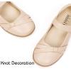 Frank Mully Girls School Shoes Mary Jane Flats Slip-On Uniform Dress Flats for Girl Toddler/Little Kid/Big Kid(Nude/Knot)