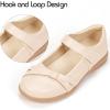 Frank Mully Girls School Shoes Mary Jane Flats Slip-On Uniform Dress Flats for Girl Toddler/Little Kid/Big Kid(Nude/Knot)