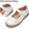 Frank Mully Girls School Shoes Mary Jane Flats Slip-On Uniform Dress Flats for Girl Toddler/Little Kid/Big Kid(White/Knot)