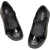 Frank Mully Girls Mary Jane Dress Shoes Slip on Girls Ballet Flat Shoes with Bow for Toddler/Little Kid/Big Kid(Black)