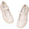 Frank Mully Girls Mary Jane Dress Shoes Slip on Girls Ballet Flat Shoes with Bow for Toddler/Little Kid/Big Kid(Nude)