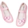 Frank Mully Girls Mary Jane Dress Shoes Slip on Girls Ballet Flat Shoes with Bow for Toddler/Little Kid/Big Kid(Pink)