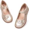 Frank Mully Girls School Shoes Mary Jane Flats Slip-On Uniform Dress Flats for Girl Toddler/Little Kid/Big Kid(7006gold)