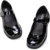 Frank Mully Girls School Shoes Mary Jane Flats Slip-On Uniform Dress Flats for Girl Toddler/Little Kid/Big Kid(Black/Knot)