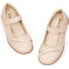 Frank Mully Girls School Shoes Mary Jane Flats Slip-On Uniform Dress Flats for Girl Toddler/Little Kid/Big Kid(Nude/Knot)