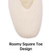 Frank Mully Womens Wide Flat Shoes Square Toe Shoes Knitted Work Flats Comfortable Women Shoes Comfortable Women Shoes(Beige)