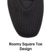 Frank Mully Womens Wide Flat Shoes Square Toe Shoes Knitted Work Flats Comfortable Women Shoes Comfortable Women Shoes(Black)