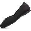 Frank Mully Womens Wide Flat Shoes Square Toe Shoes Knitted Work Flats Comfortable Women Shoes Comfortable Women Shoes(Black)