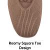 Frank Mully Womens Wide Flat Shoes Square Toe Shoes Knitted Work Flats Comfortable Women Shoes Comfortable Women Shoes(Brown)