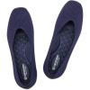 Frank Mully Womens Wide Flat Shoes Square Toe Shoes Knitted Work Flats Comfortable Women Shoes Comfortable Women Shoes(Navy)