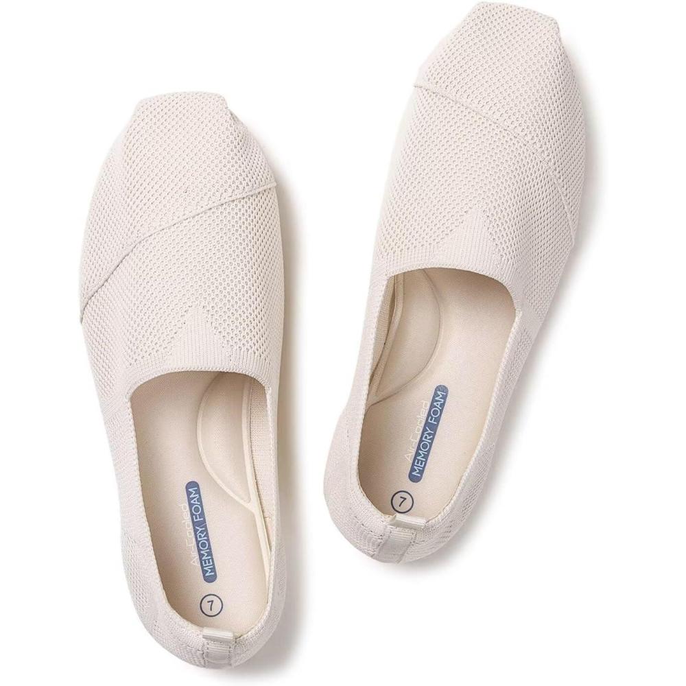 imageFrank Mully Womens Knitted Slip On Loafer Flats Comfortable Lightweight Breathable Casual Shoes Knit Loafers for Work Travel ampamp Daily WearBeige2