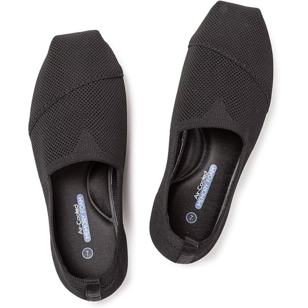 imageFrank Mully Womens Knitted Slip On Loafer Flats Comfortable Lightweight Breathable Casual Shoes Knit Loafers for Work Travel ampamp Daily WearBlack2