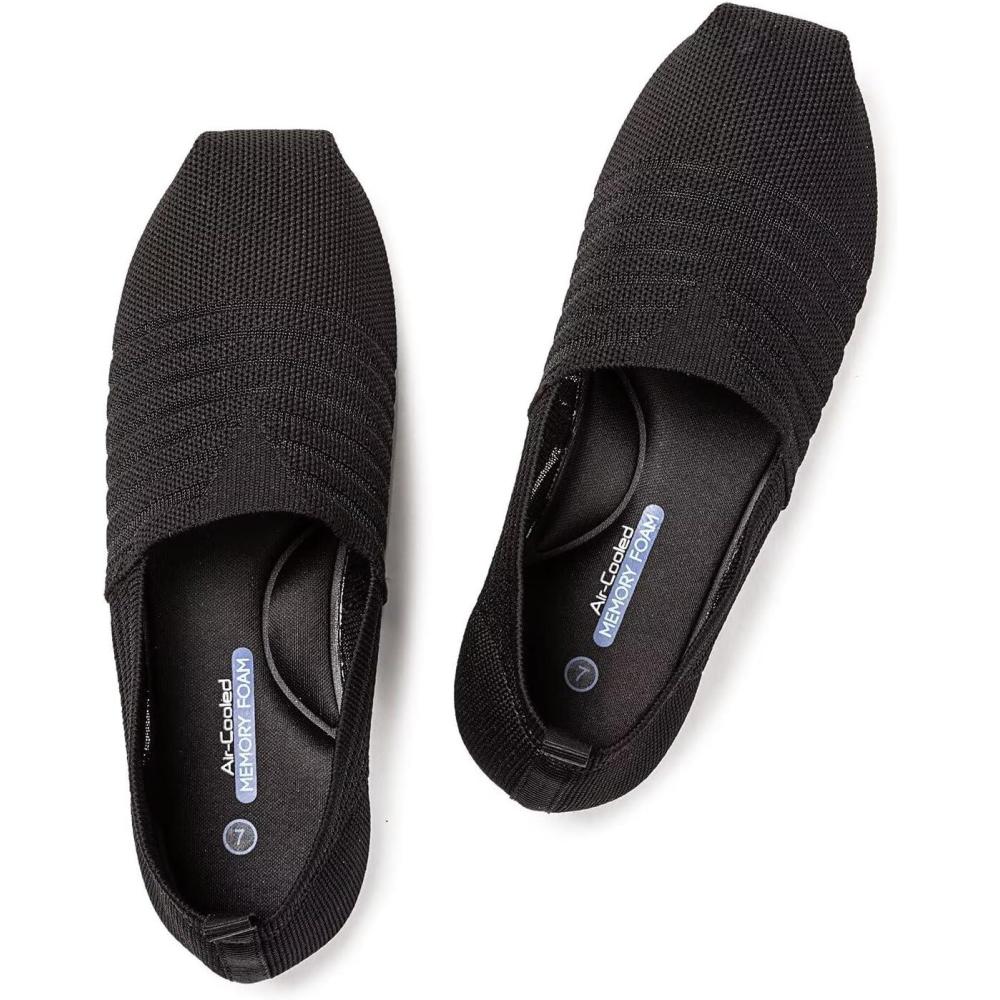 imageFrank Mully Womens Knitted Slip On Loafer Flats Comfortable Lightweight Breathable Casual Shoes Knit Loafers for Work Travel ampamp Daily WearBlack3