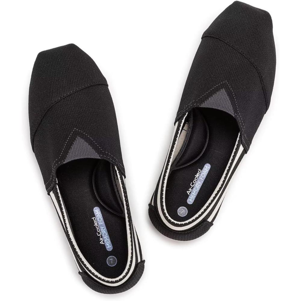 imageFrank Mully Womens Knitted Slip On Loafer Flats Comfortable Lightweight Breathable Casual Shoes Knit Loafers for Work Travel ampamp Daily WearBlack4