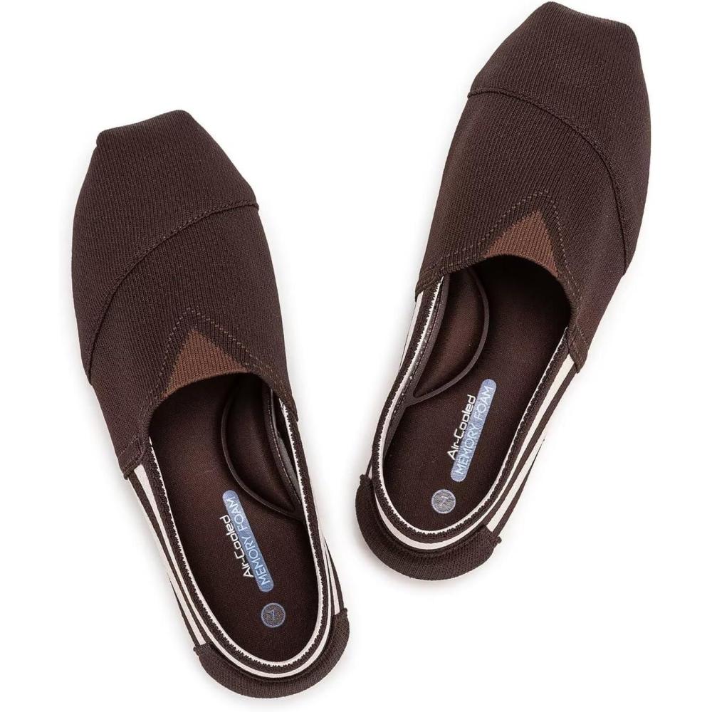 imageFrank Mully Womens Knitted Slip On Loafer Flats Comfortable Lightweight Breathable Casual Shoes Knit Loafers for Work Travel ampamp Daily WearBrown4