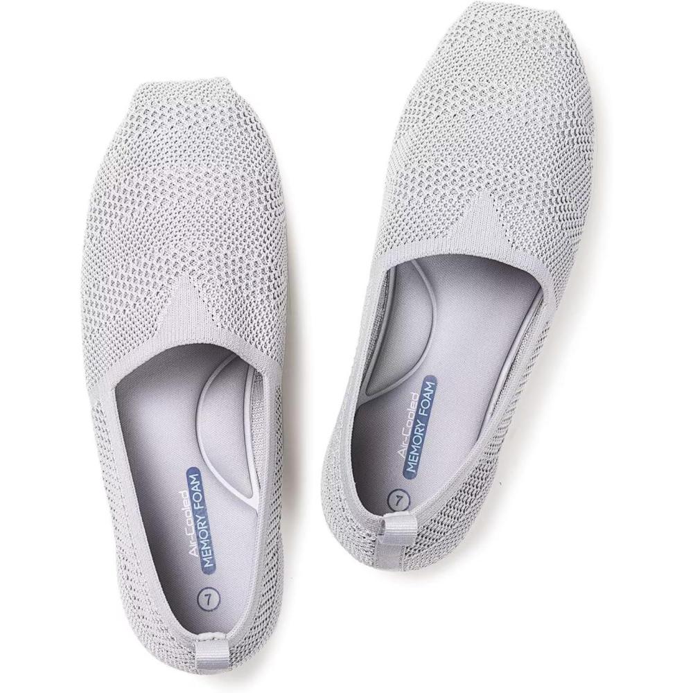 imageFrank Mully Womens Knitted Slip On Loafer Flats Comfortable Lightweight Breathable Casual Shoes Knit Loafers for Work Travel ampamp Daily WearGrey1
