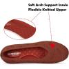 Frank Mully Women’s Ballet Flat Shoes Knit Dress Shoes Round Toe Slip On Ballerina Flats for Woman Low Wedge Comfort Soft(6112orange)