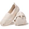 Frank Mully Women’s Knitted Slip On Loafer Flats Comfortable Lightweight Breathable Casual Shoes Knit Loafers for Work, Travel & Daily Wear(Beige-2)